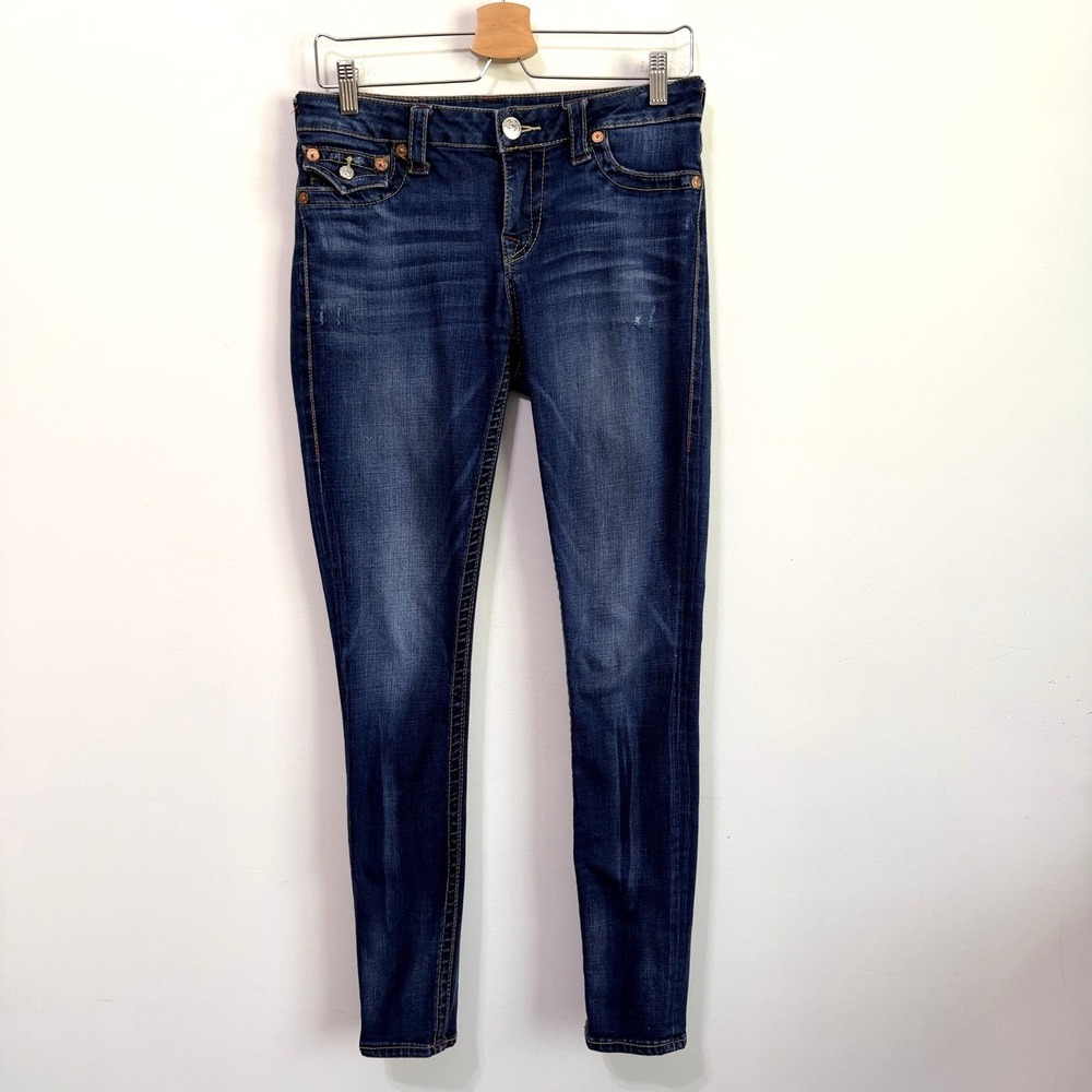 True Religion Jeans‎ 29 Blue Super Skinny Leg Flap Pocket 30x29 Casual FLAW